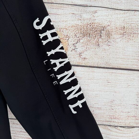 Shyanne Life Mexican American Embroidered Logo Windbreaker Jacket Womens M Black - Picture 7 of 12